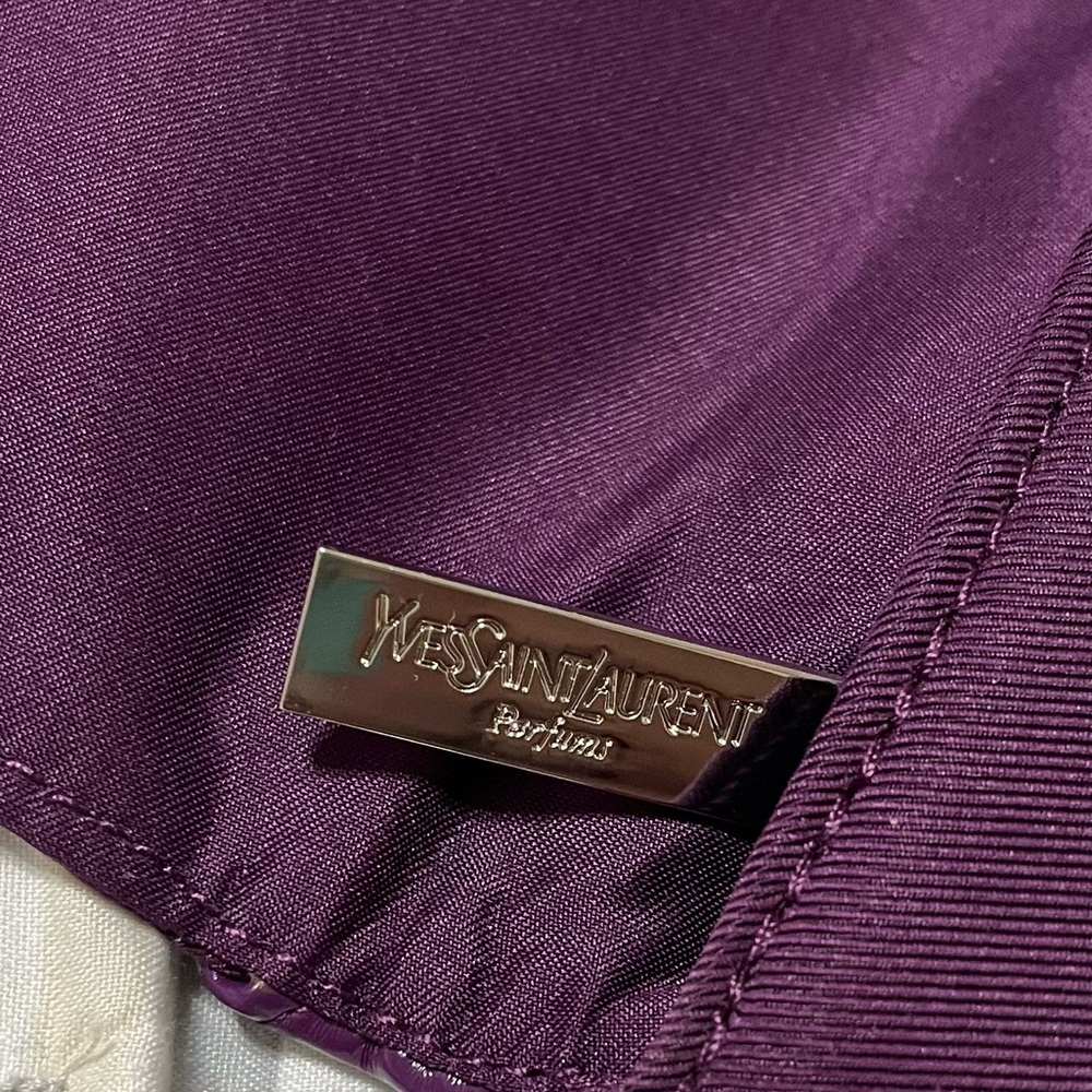 Yves Saint Laurent Purple Soft Suede Fabric Travel Bag- Pouch -Wallet Case - Picture 5 of 16